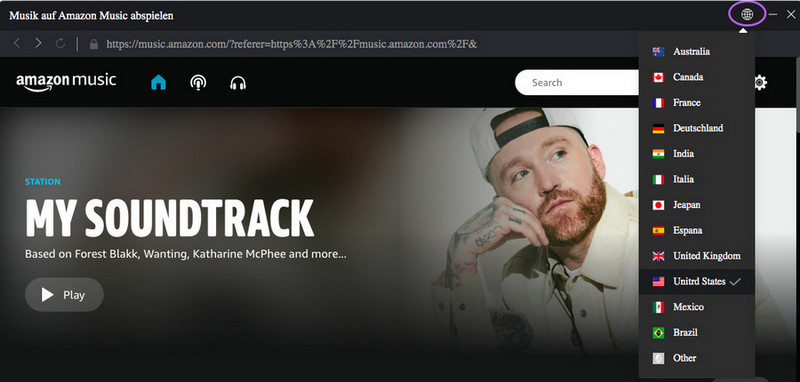 Amazon Music Konto wählen