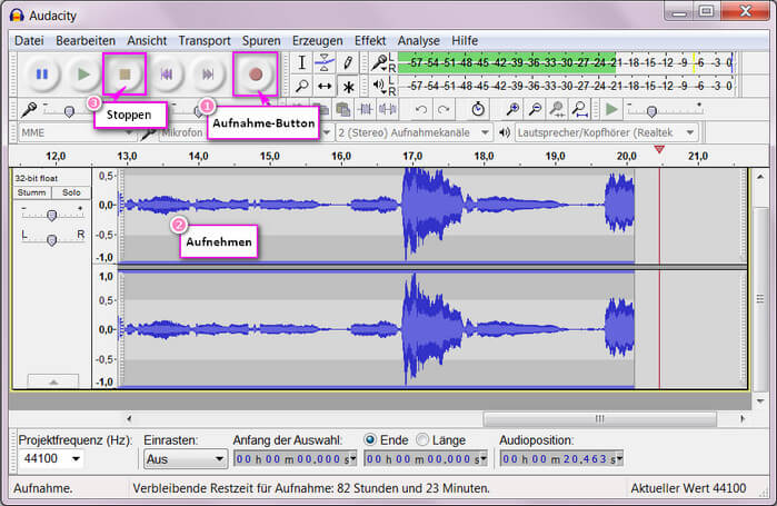 Mit Audacity Musik aufnehmen